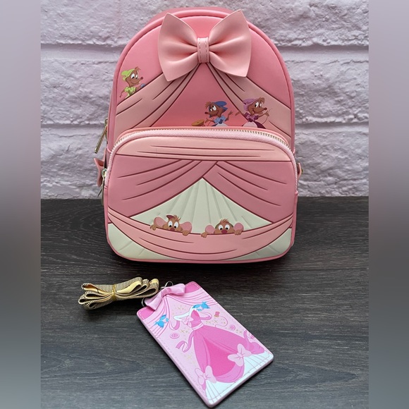 Loungefly Handbags - Loungefly Cinderella Mini backpack & ID lanyard